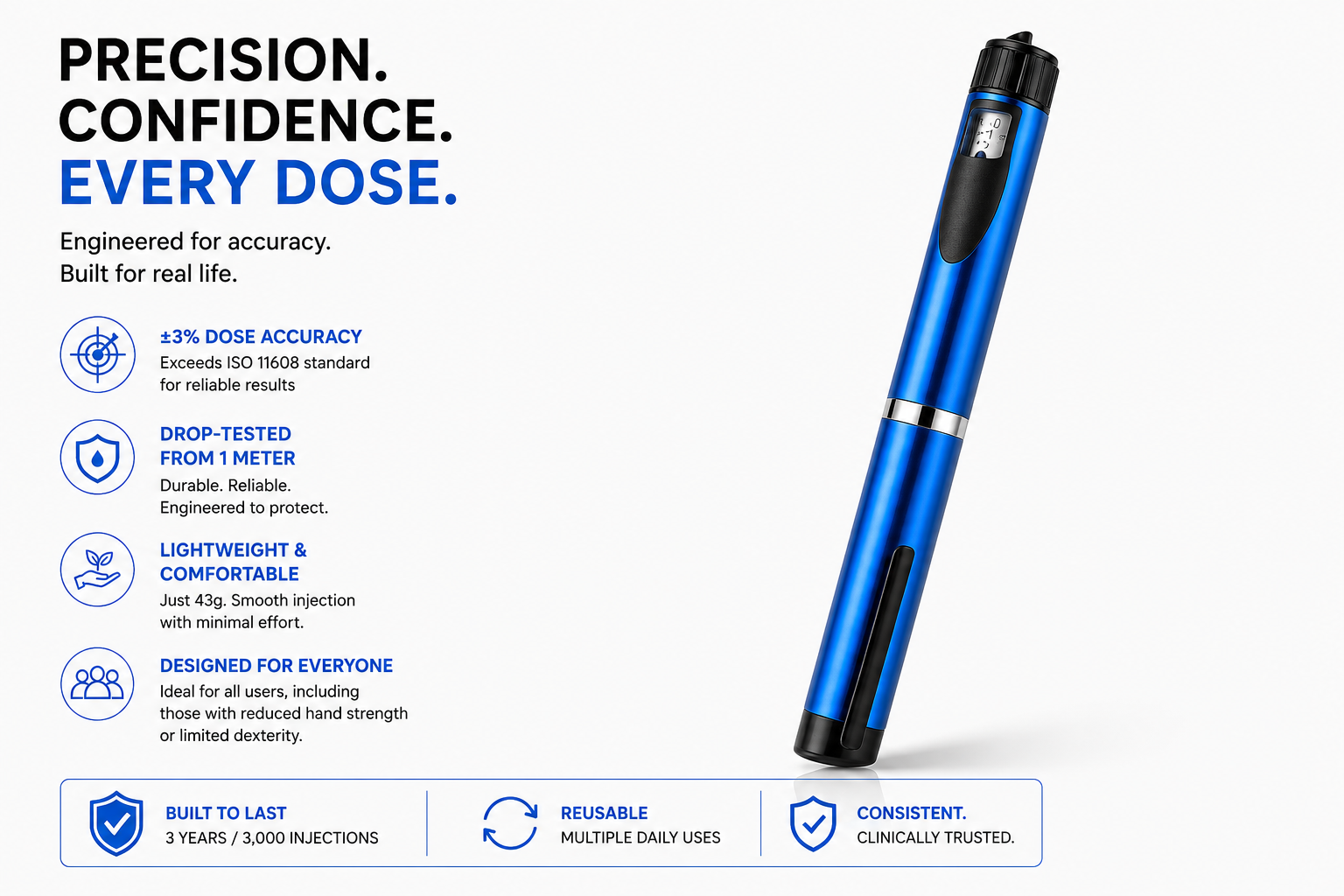 Insulin pen device - Blue