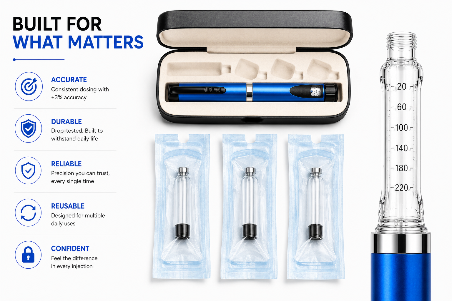 Insulin pen device - Blue