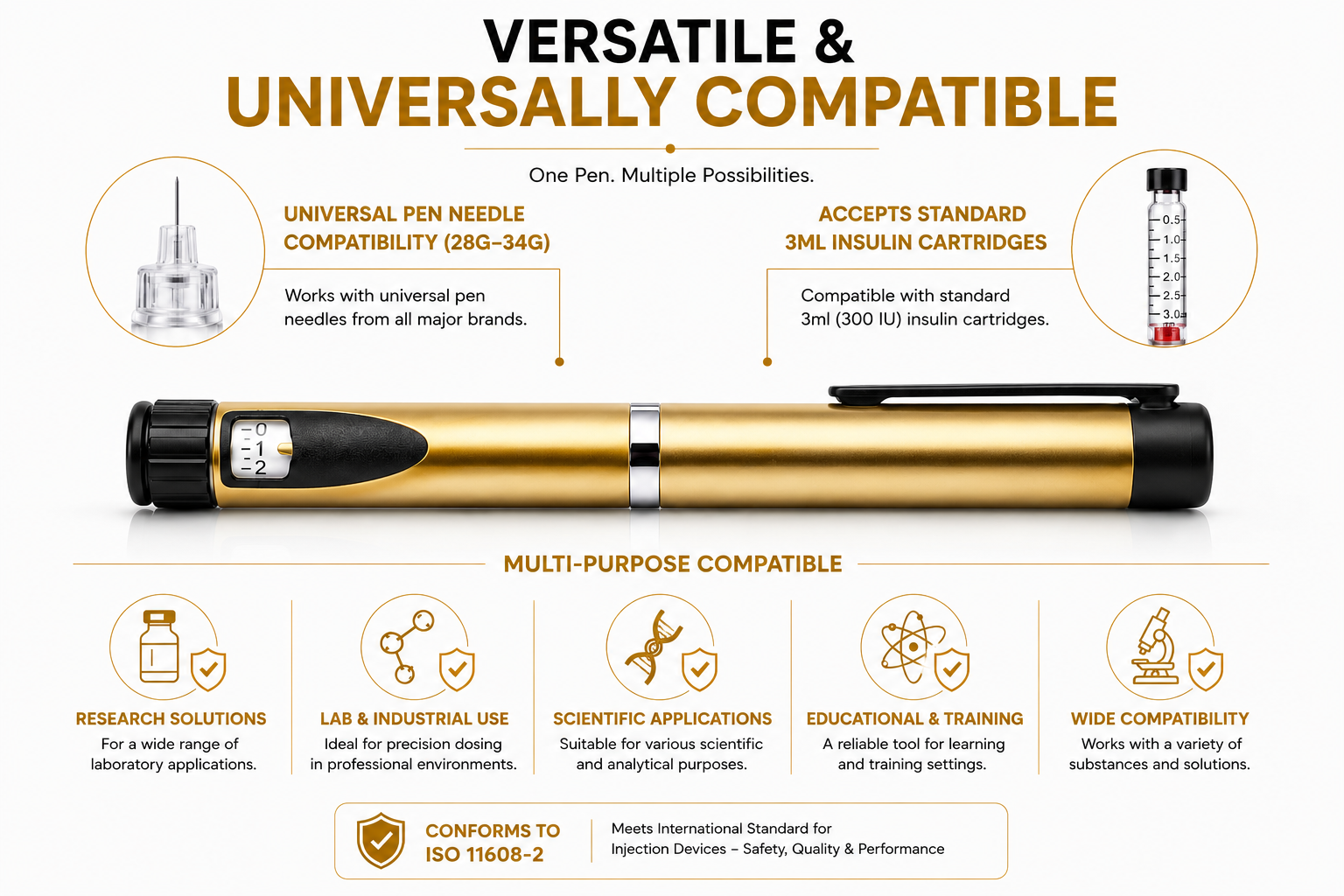 Insulin pen device - gold